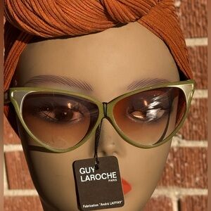 Guy Laroche Vintage Cat Eye Sunglasses –Velvet Green, Made in France – Brand New